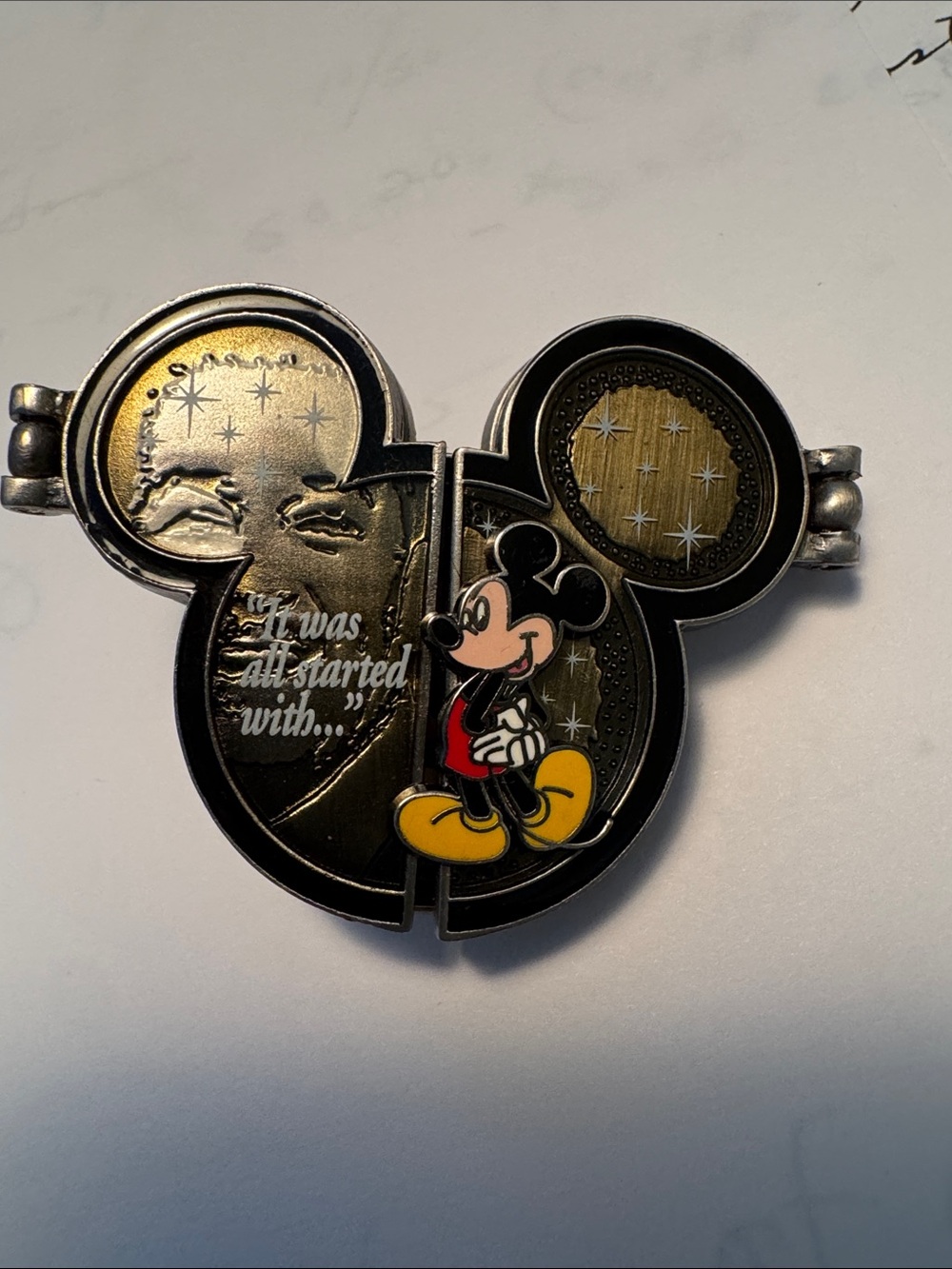 Disney Mickey Mouse Gold Black Red Yellow Enamel Pin Bracelet Charm